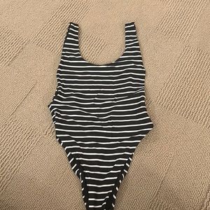 Black and white one piece swimsuit